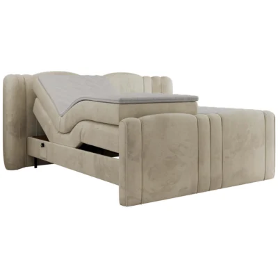 MKS Boxspringbett FORTINA in Beige, Liegefläche 140x200 cm – Taschenfederkern