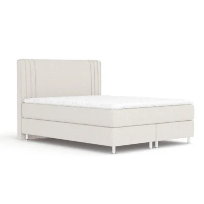Maison de Reve Boxspringbett CASONE in Beige, Liegefläche 140x200 cm – Bonellfederkern, Topperhöhe 6 cm