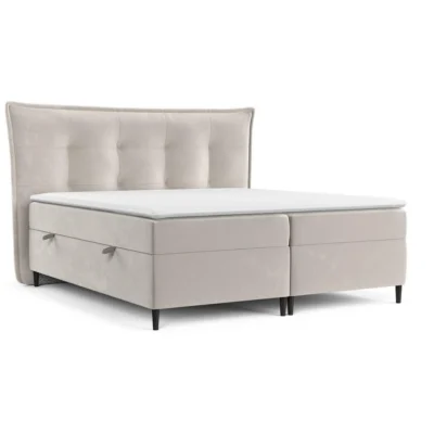 Maison de Reve Boxspringbett SINAI in Beige, Liegefläche 140x200 cm – mit Bettkasten