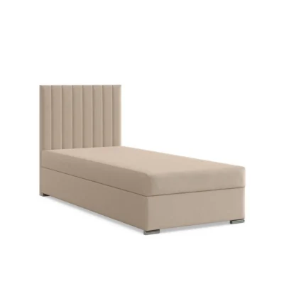 Mebligo Boxspringbett AGEN in Beige, Liegefläche 90x200 cm – mit Bettkasten, Bonellfederkern