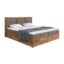 Meblini Boxspringbett LOFTY 2 in Braun, Liegefläche 120x200 cm – mit Bettkasten, Topperhöhe 5 cm
