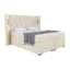 Meblini Boxspringbett MANUEL in Beige, Liegefläche 120x200 cm – mit Bettkasten, Topperhöhe 5 cm
