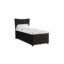 Panda Möbel Boxspringbett NEVADA in Dunkelgrau, Liegefläche 90x200 cm – mit Bettkasten, Bonellfederkern