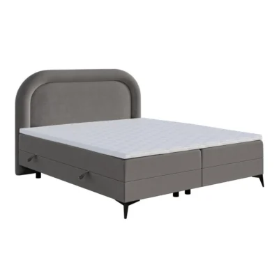 Selsey Boxspringbett LOREO GREIGE in Taupe, Liegefläche 140x200 cm – mit Bettkasten, Bonellfederkern