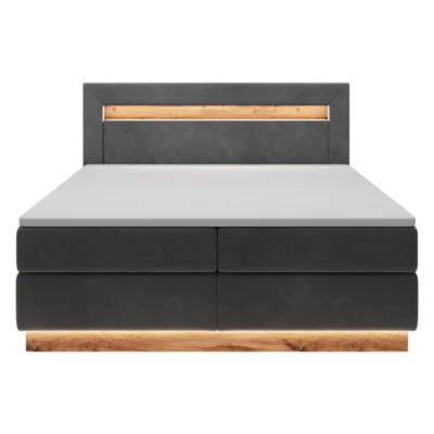 Selsey Boxspringbett PROMIE in Dunkelgrau, Liegefläche 140x200 cm – Bonellfederkern