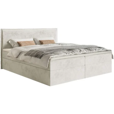 Selsey Boxspringbett SOFTIE GREIGE in Taupe, Liegefläche 140x200 cm – mit Bettkasten, Bonellfederkern