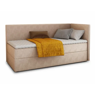 Sofnet Boxspringbett FLAME in Beige, Liegefläche 80x200 cm – mit Bettkasten, Bonellfederkern