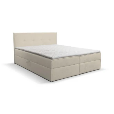 VENASI MÖBEL Boxspringbett CALIDO in Beige, Liegefläche 140x200 cm – mit Bettkasten, Bonellfederkern