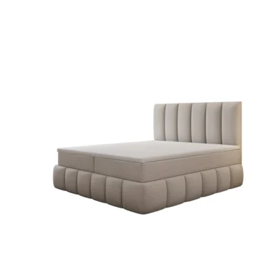 VLR BEDS Boxspringbett BALI PLUS in Beige, Liegefläche 120x200 cm – mit Bettkasten, Taschenfederkern