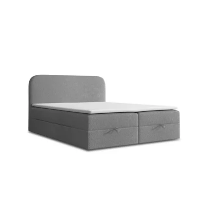 VLR BEDS Boxspringbett BOUCL in Grau, Liegefläche 160x200 cm – mit Bettkasten, Bonellfederkern