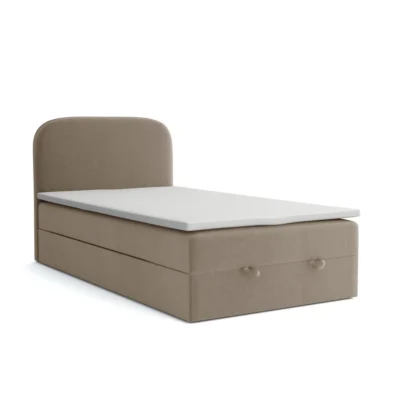 VLR BEDS Boxspringbett HUGO in Beige, Liegefläche 100x200 cm – mit Bettkasten