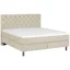 Welnova Boxspringbett BOXHÖHE in Beige, Liegefläche 140x200 cm – mit Bettkasten, Bonellfederkern