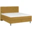 Welnova Boxspringbett BOXHÖHE in Currygelb, Liegefläche 140x200 cm – mit Bettkasten, Bonellfederkern
