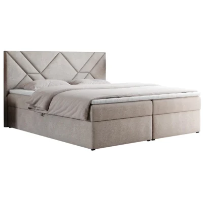 XXXLutz Boxspringbett NEOMI in Beige, Liegefläche 120x200 cm – Taschenfederkern