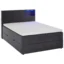Xora Boxspringbett CAJA in Anthrazit, Liegefläche 120x200 cm – mit Bettkasten, Bonellfederkern