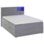 Xora Boxspringbett CAJA in Hellgrau, Liegefläche 120x200 cm – mit Bettkasten, Bonellfederkern